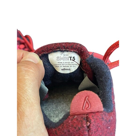 Allbirds Smallbirds Wool Runners Sneakers Natural Red Wine Color Toddler Size T5 - Picture 8 of 9